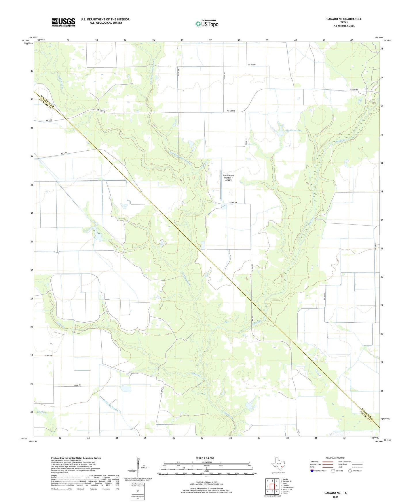Ganado NE Texas US Topo Map Image