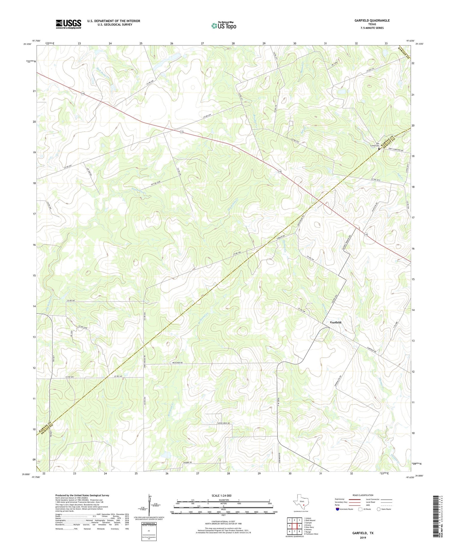 Garfield Texas US Topo Map Image