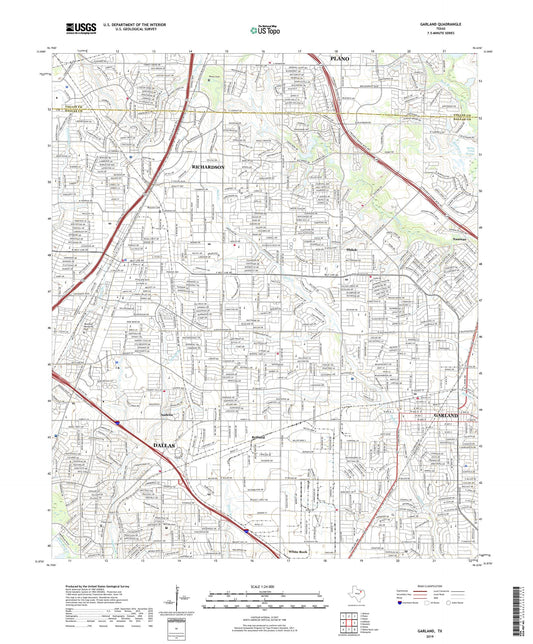 Garland Texas US Topo Map Image