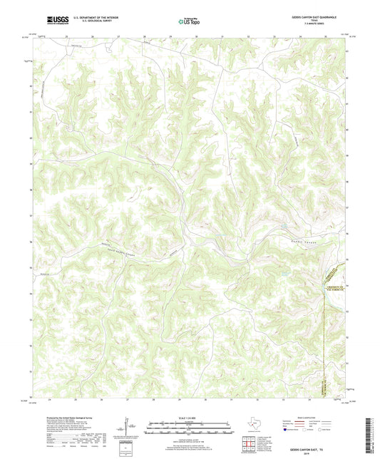Geddis Canyon East Texas US Topo Map Image