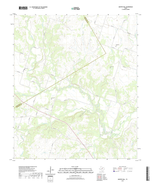 Gentrys Mill Texas US Topo Map Image