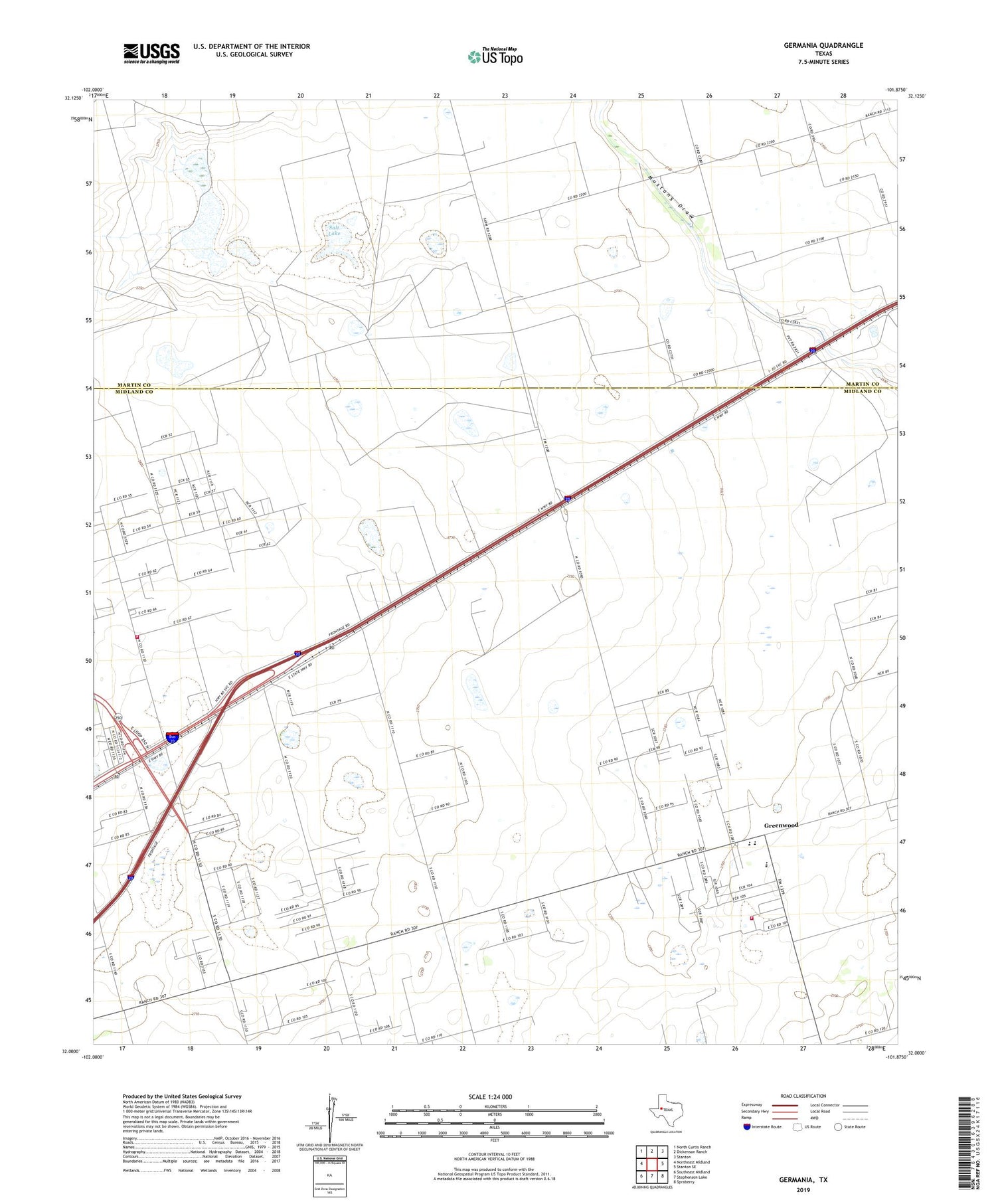 Germania Texas US Topo Map Image