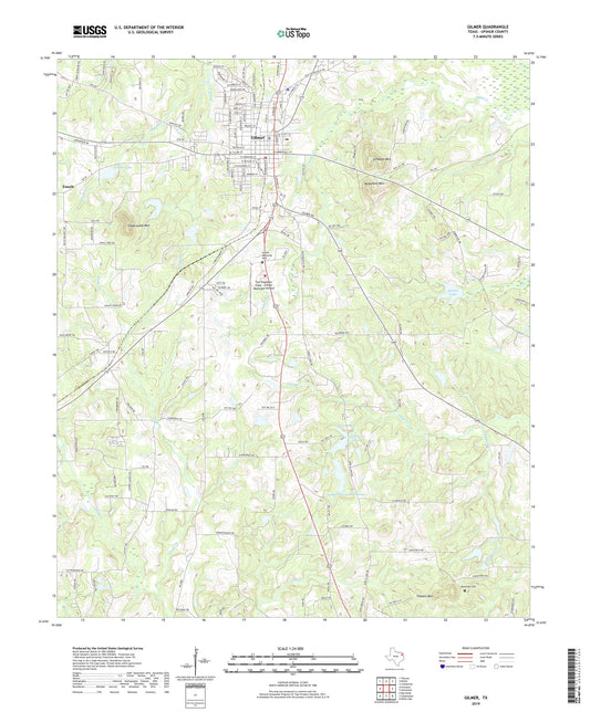 Gilmer Texas US Topo Map Image