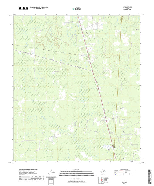 Gist Texas US Topo Map Image