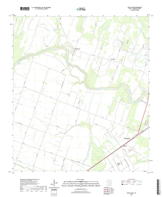 Glen Flora Texas US Topo Map Image