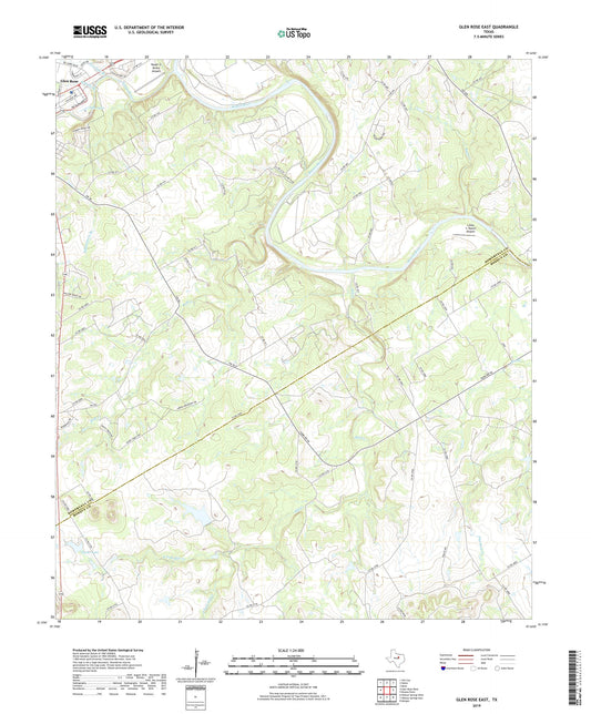 Glen Rose East Texas US Topo Map Image