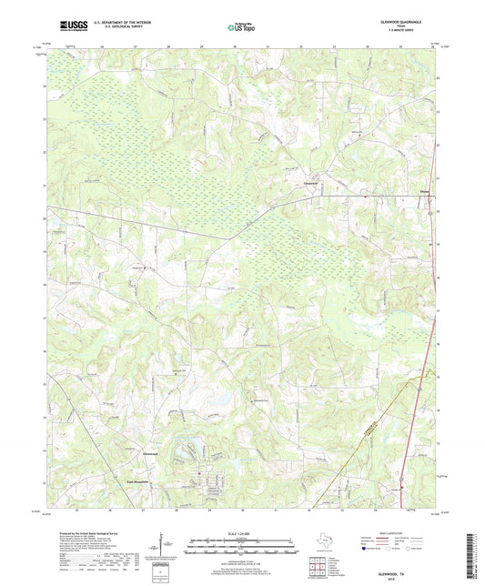 Glenwood Texas US Topo Map Image