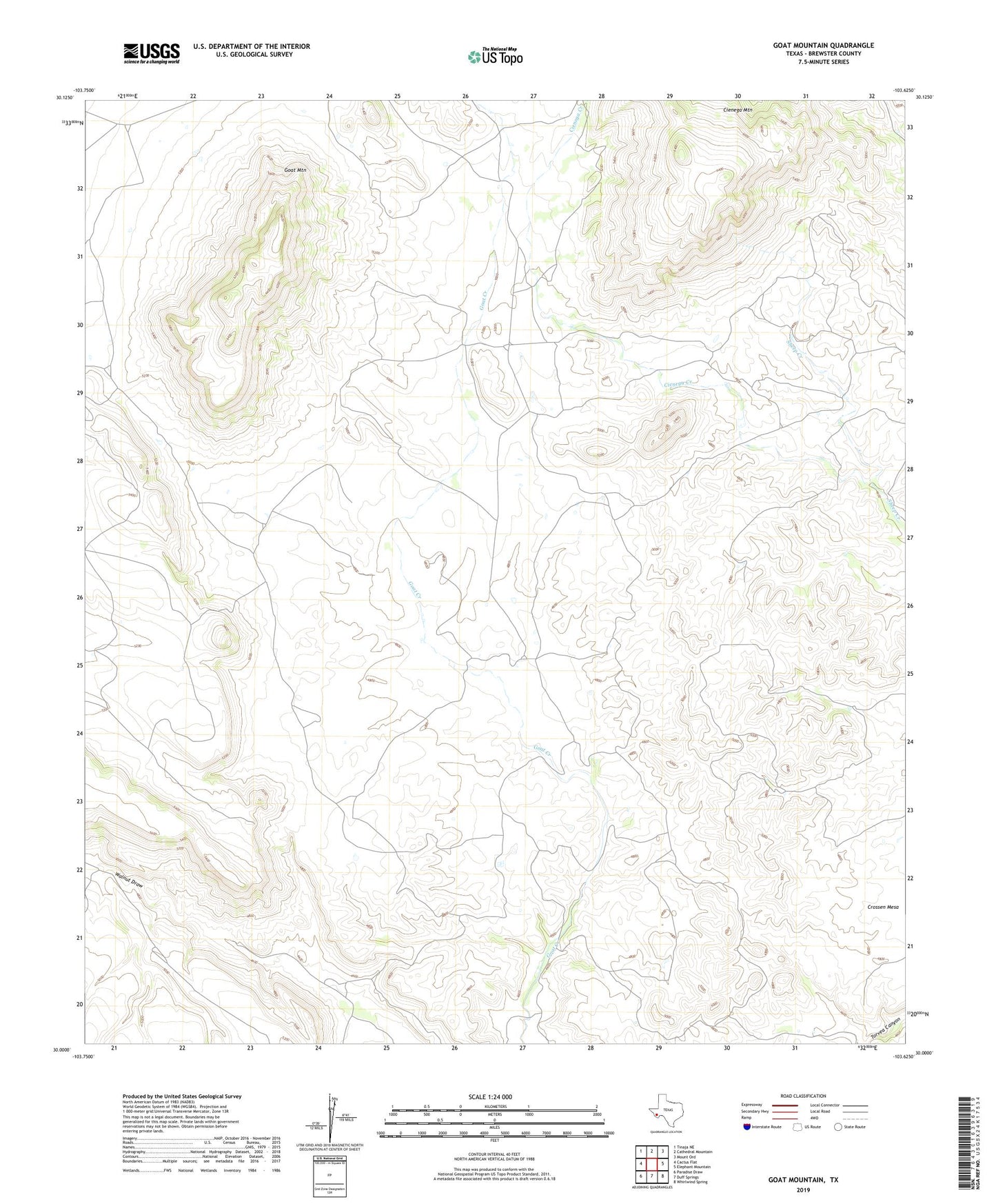 Goat Mountain Texas US Topo Map Image