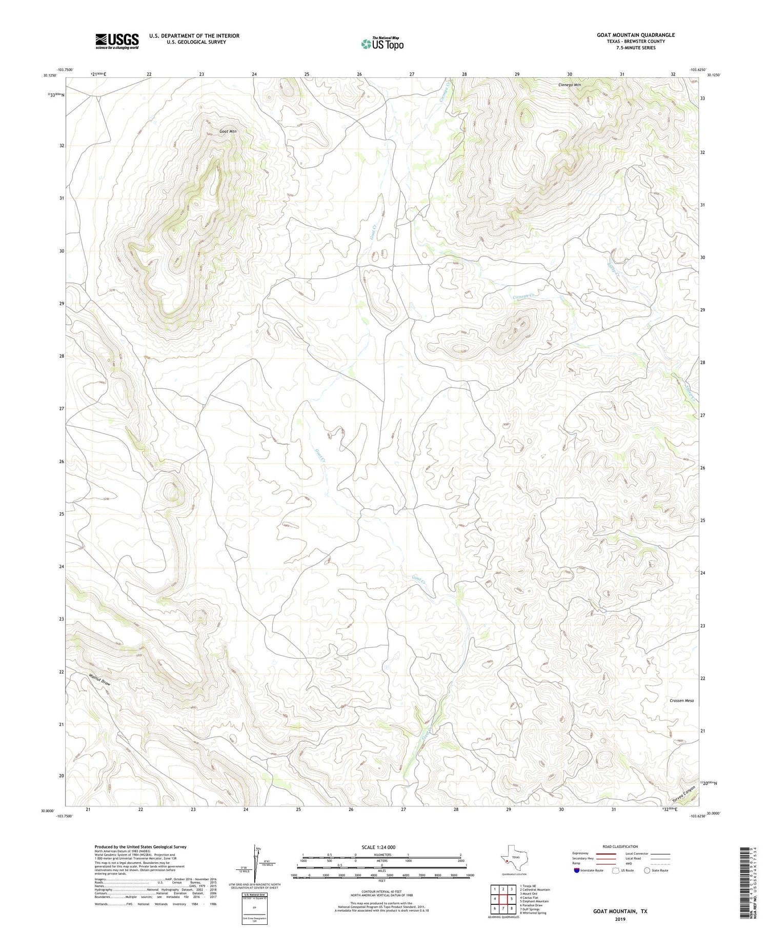 Goat Mountain Texas US Topo Map Image