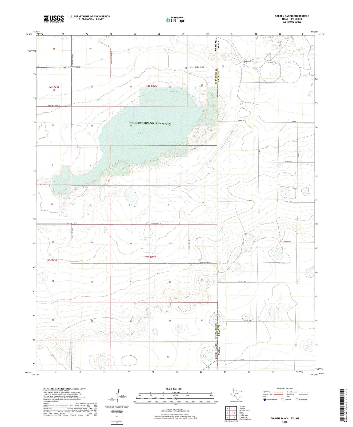 Golden Ranch Texas US Topo Map Image