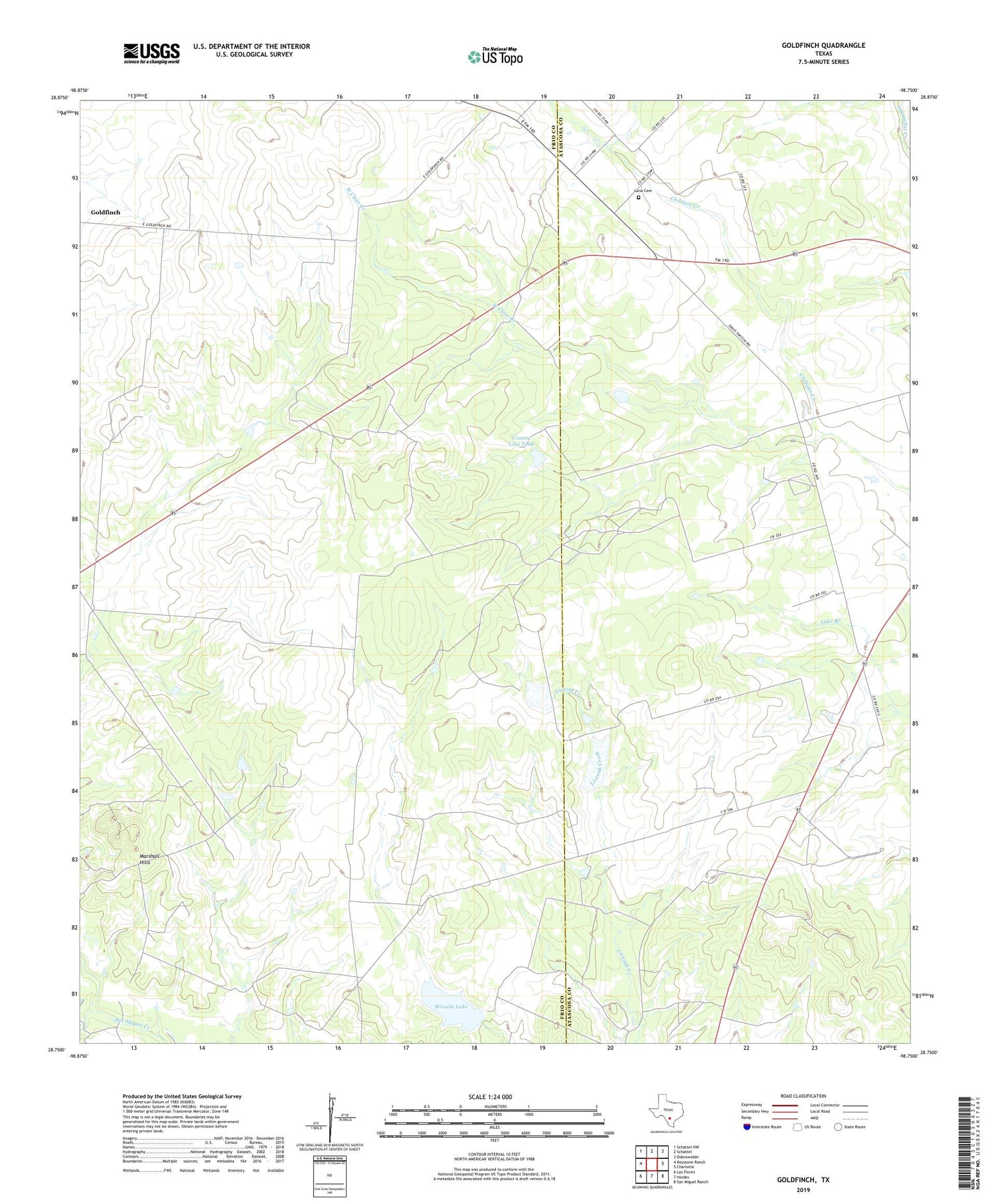 Goldfinch Texas US Topo Map Image