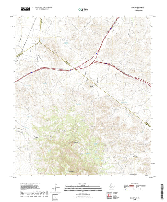 Gomez Peak Texas US Topo Map Image
