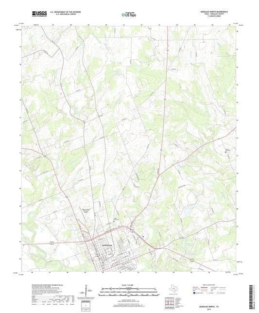 Gonzales North Texas US Topo Map Image