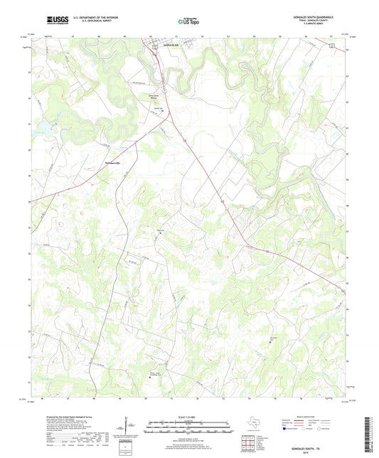 Gonzales South Texas US Topo Map Image
