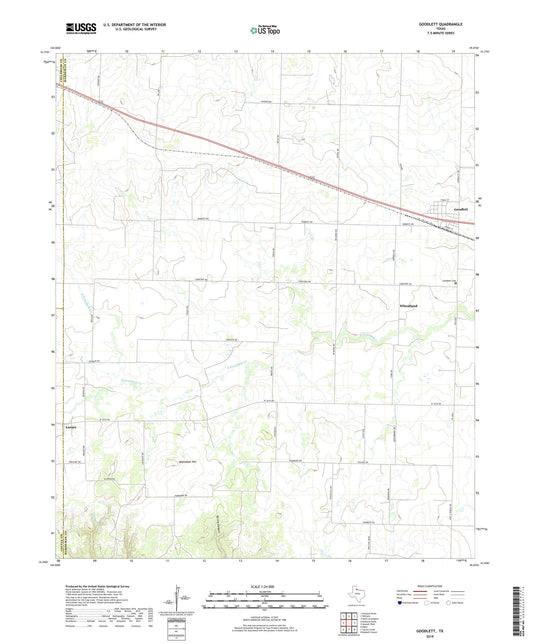 Goodlett Texas US Topo Map Image