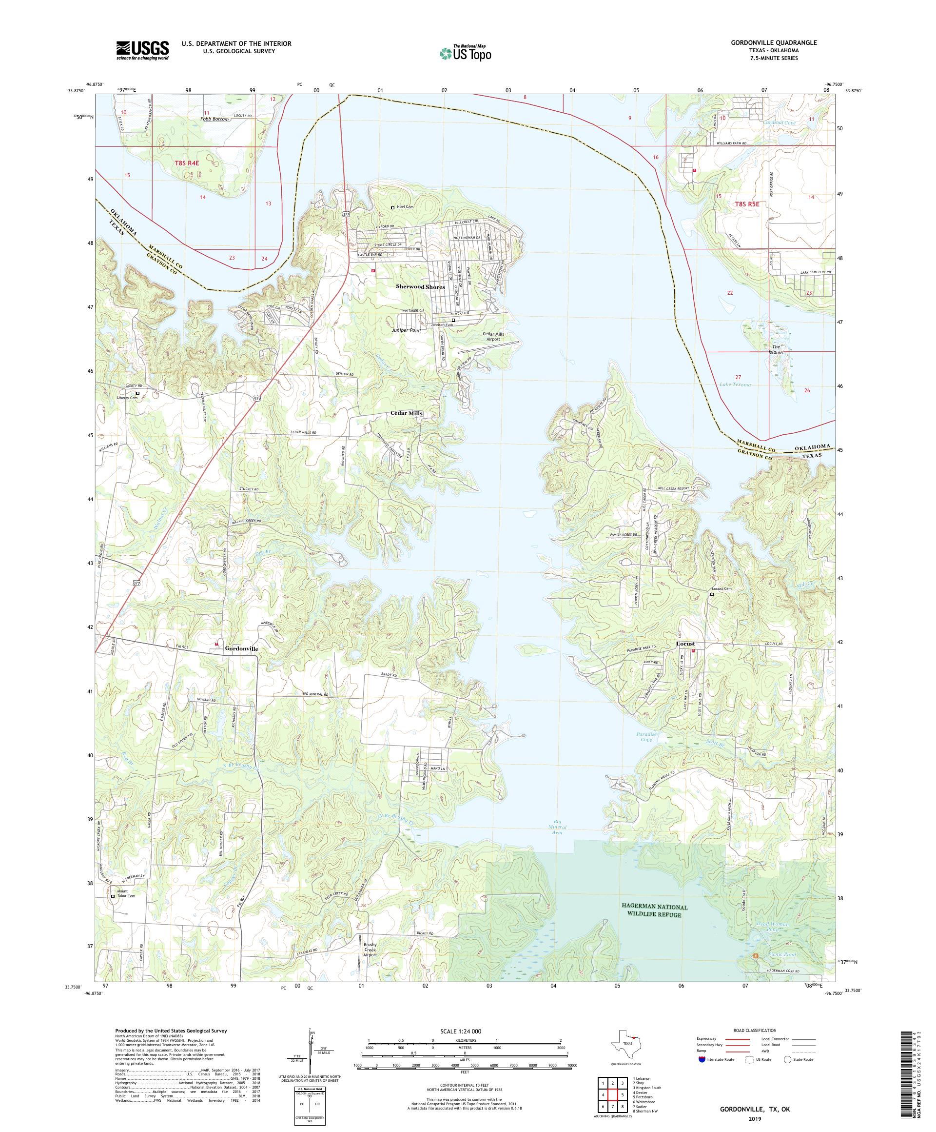 Gordonville Texas US Topo Map – MyTopo Map Store