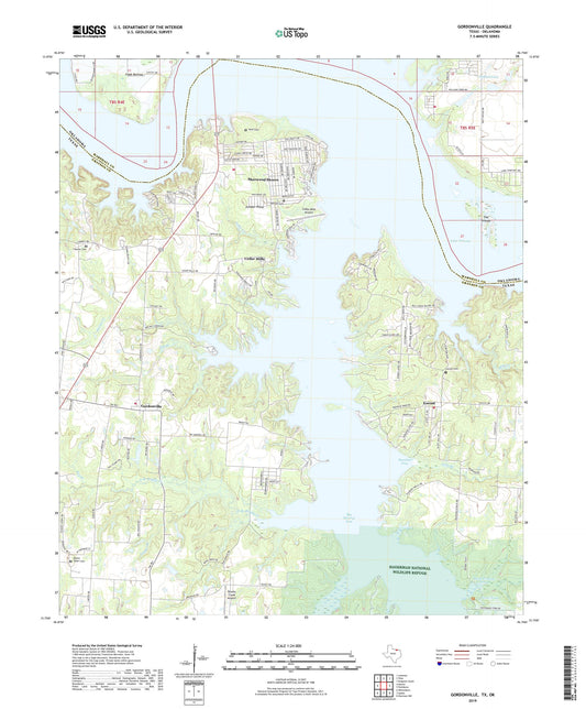 Gordonville Texas US Topo Map Image