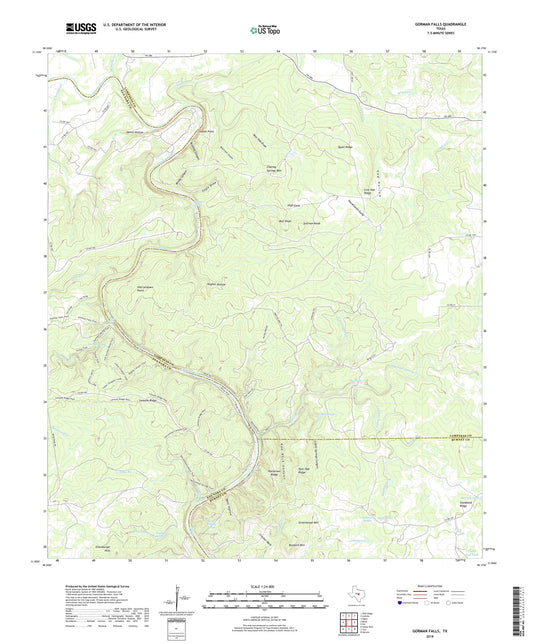 Gorman Falls Texas US Topo Map Image