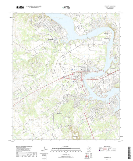 Granbury Texas US Topo Map Image