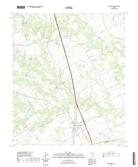 Grandview Texas US Topo Map Image