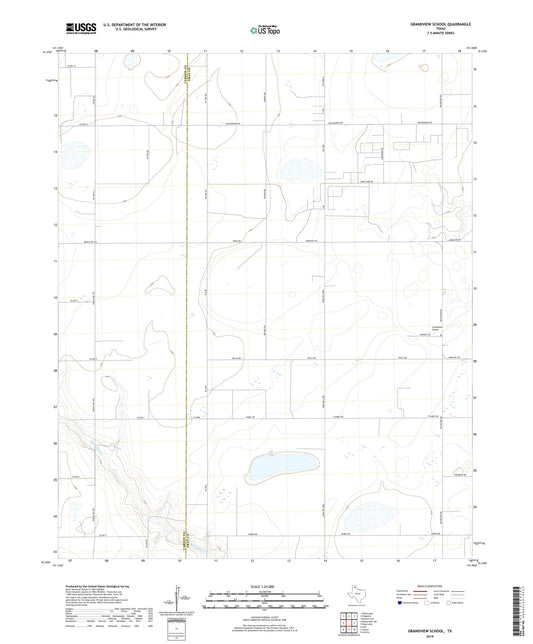 Grandview School Texas US Topo Map Image