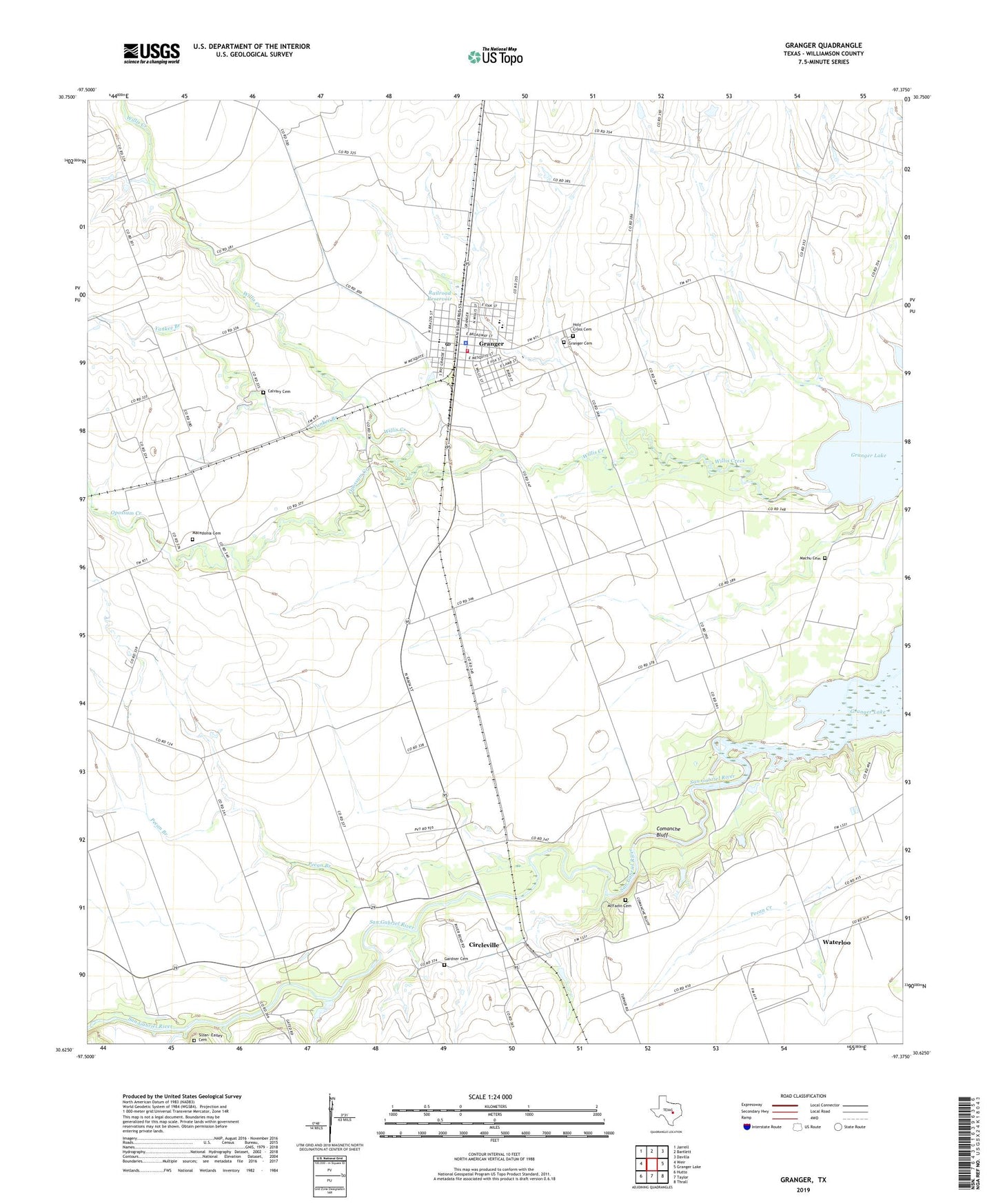 Granger Texas US Topo Map Image