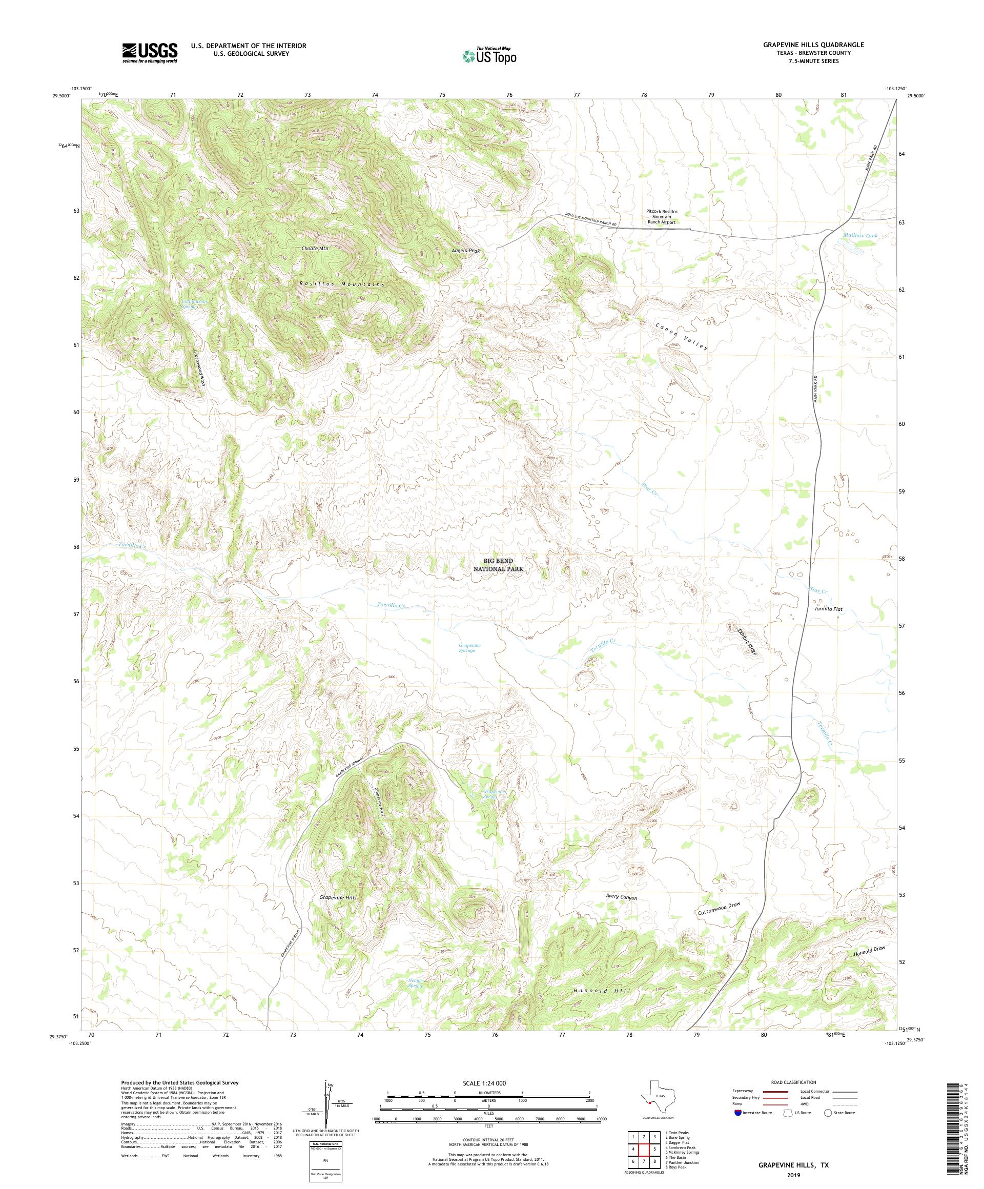 Grapevine Hills Texas US Topo Map – MyTopo Map Store
