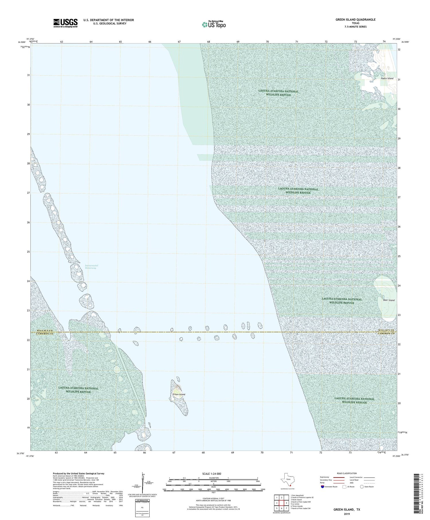 Green Island Texas US Topo Map Image