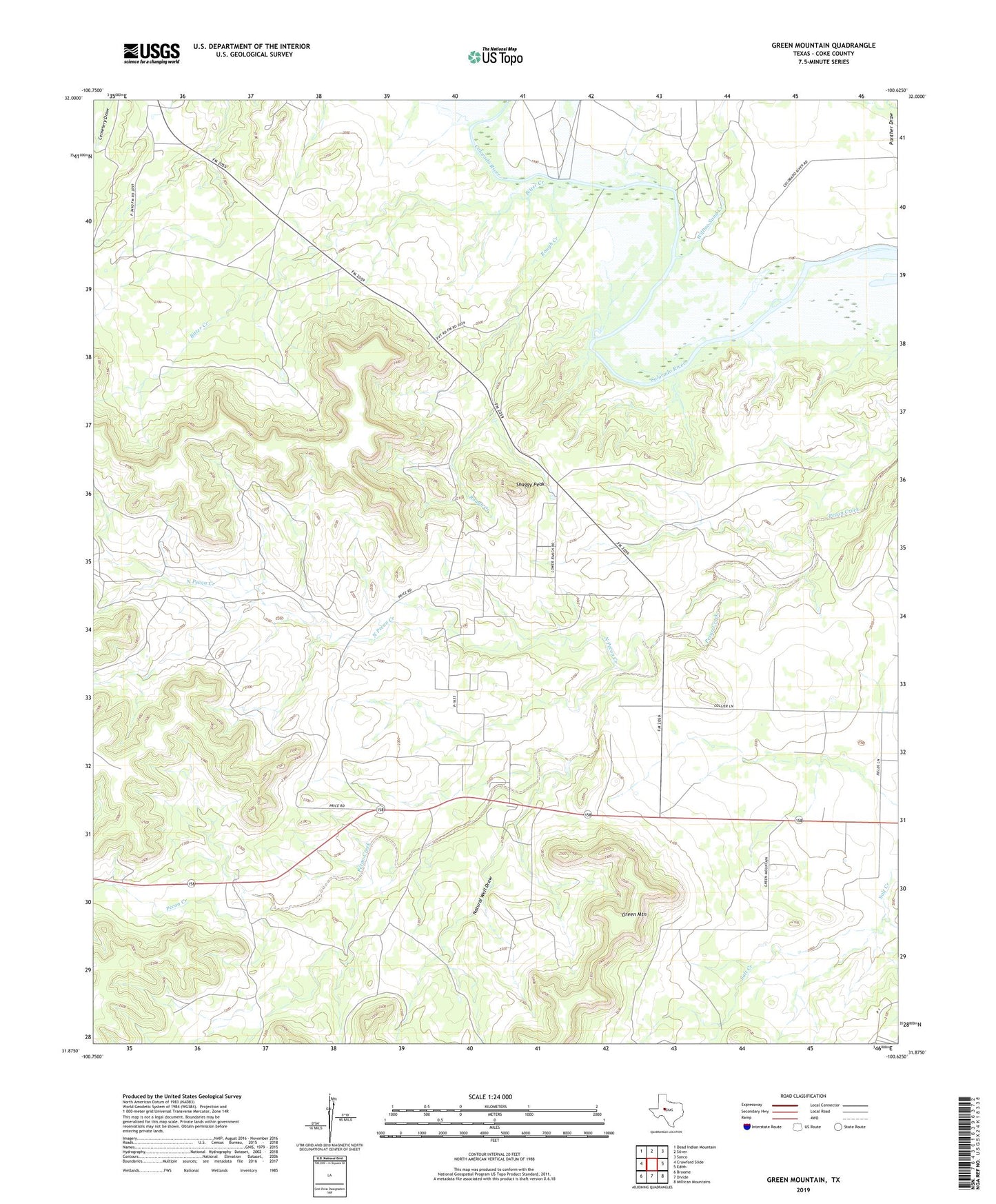Green Mountain Texas US Topo Map Image