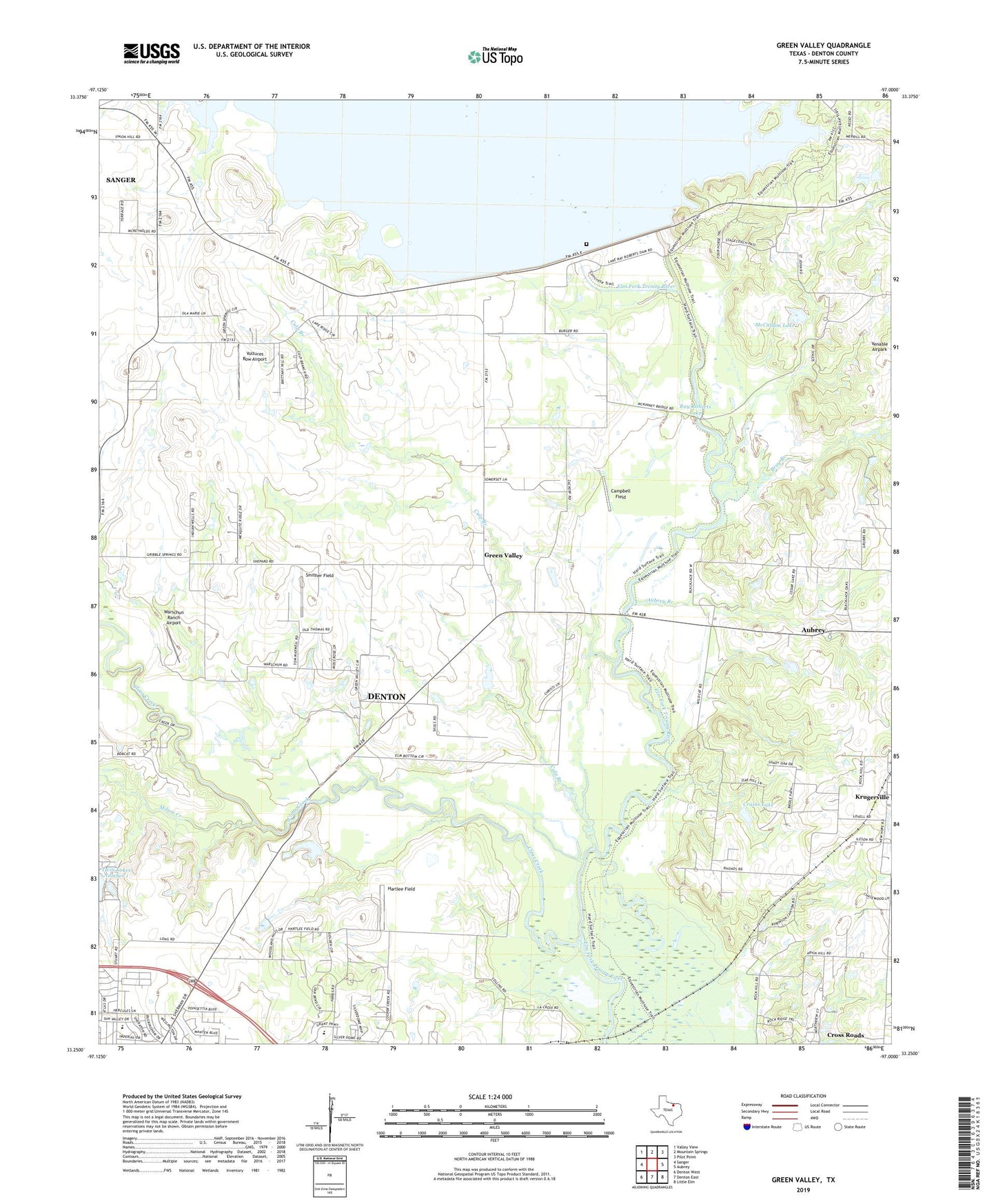 Green Valley Texas US Topo Map Image