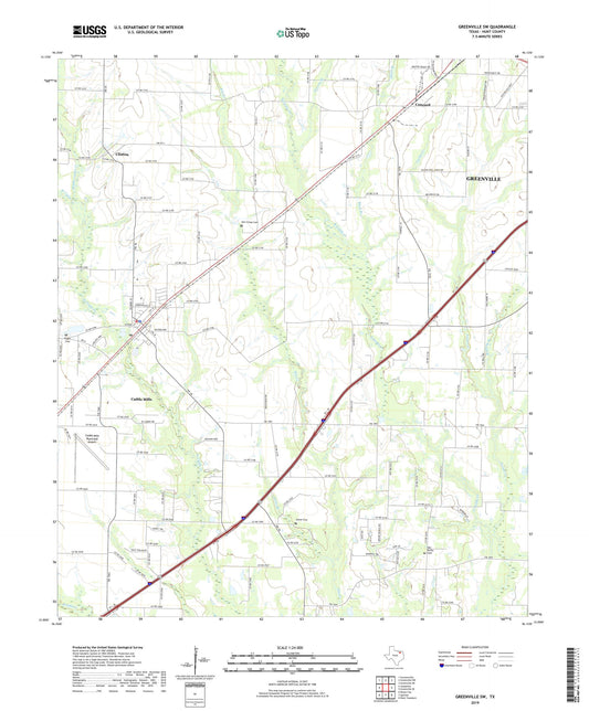 Greenville SW Texas US Topo Map Image