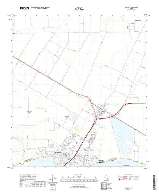 Gregory Texas US Topo Map Image