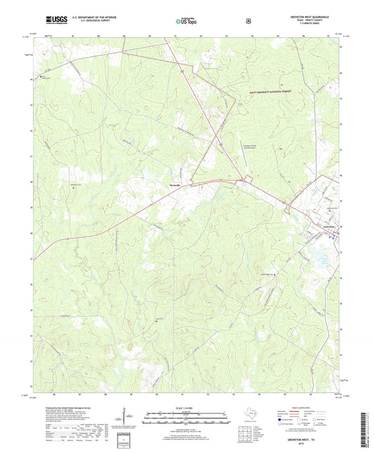 Groveton West Texas US Topo Map Image