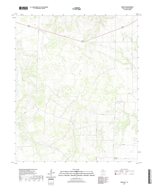 Grow NW Texas US Topo Map Image