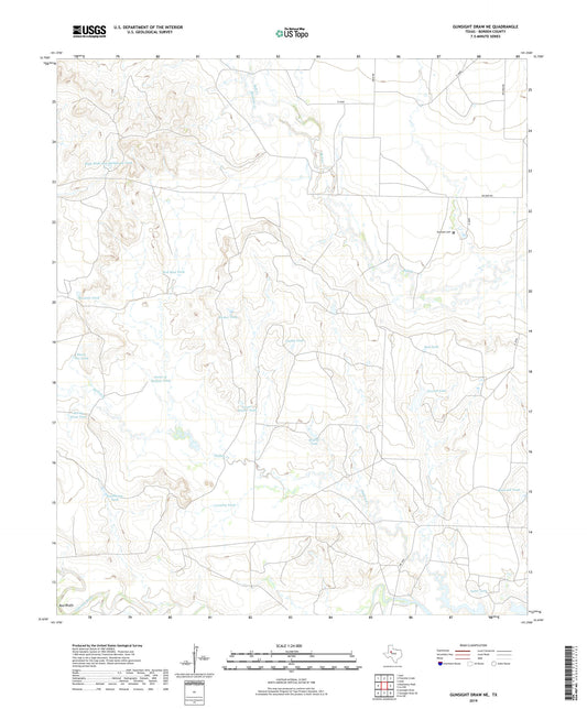 Gunsight Draw NE Texas US Topo Map Image