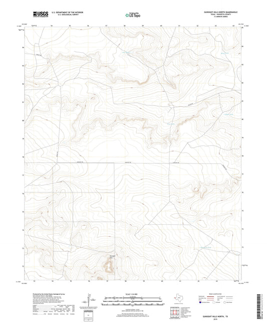 Gunsight Hills North Texas US Topo Map Image