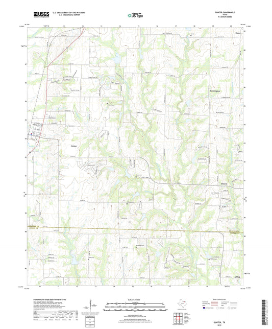 Gunter Texas US Topo Map Image