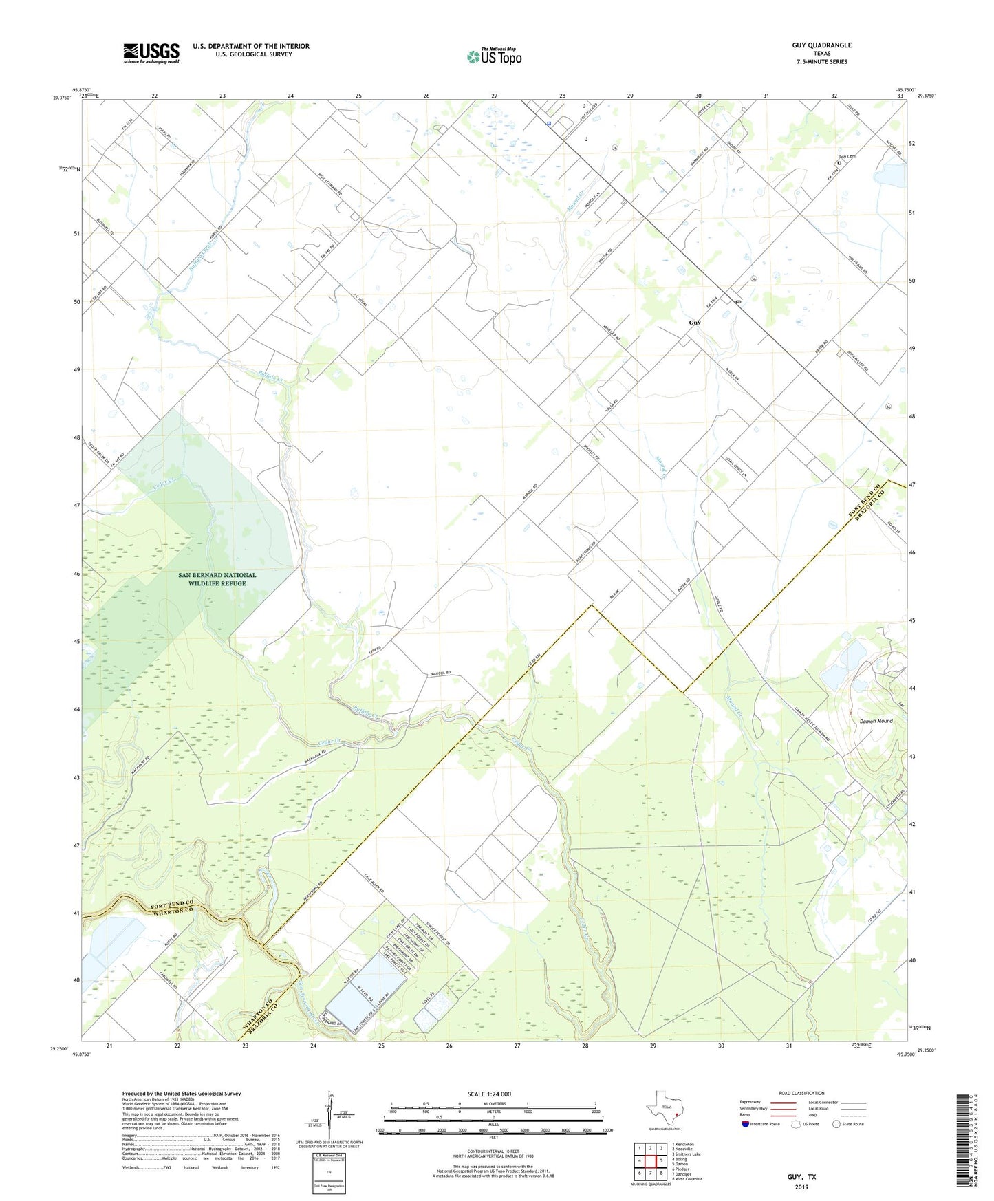 Guy Texas US Topo Map Image