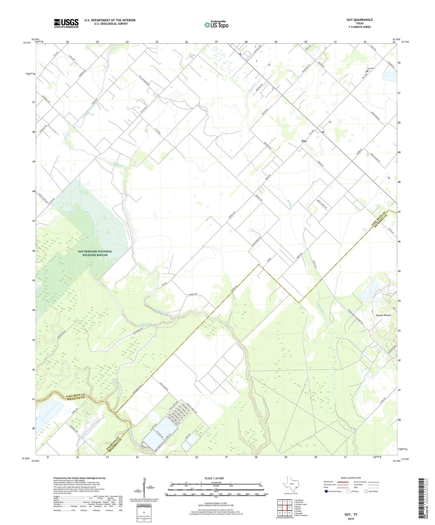 Guy Texas US Topo Map Image
