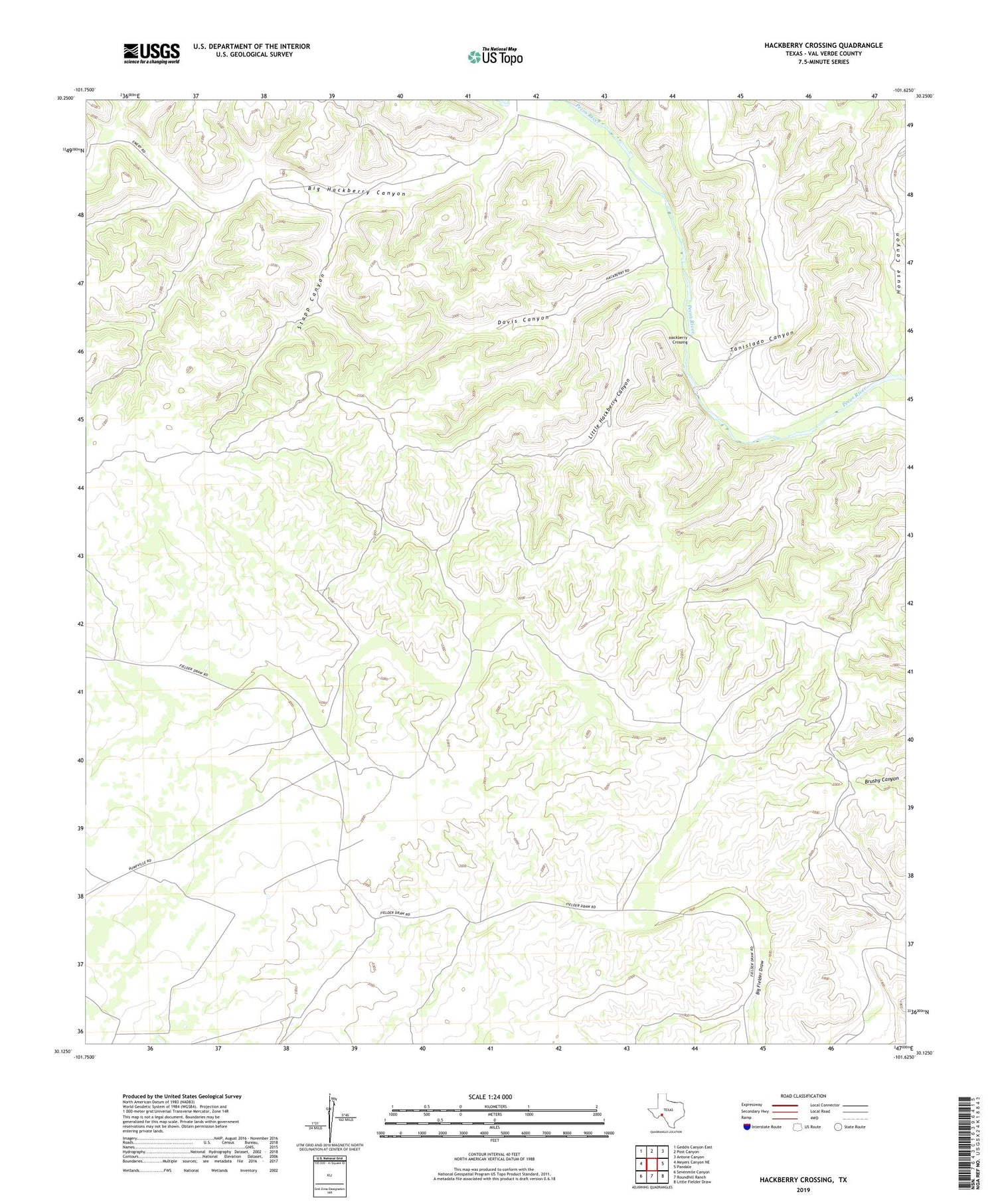 Hackberry Crossing Texas US Topo Map Image