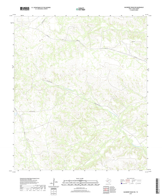 Hackberry Draw NW Texas US Topo Map Image