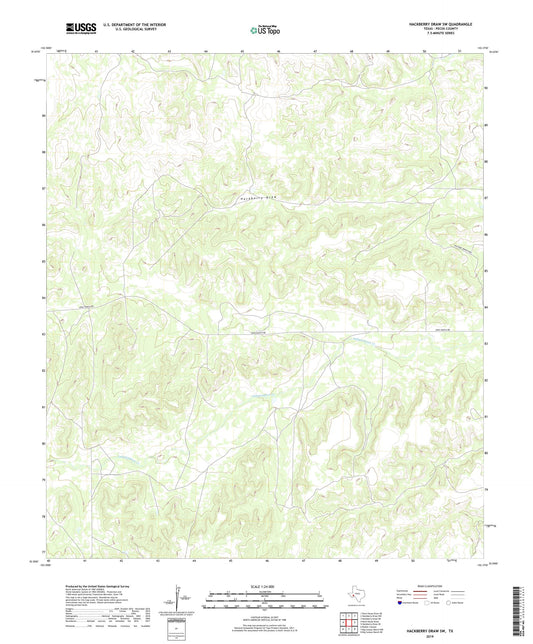 Hackberry Draw SW Texas US Topo Map Image