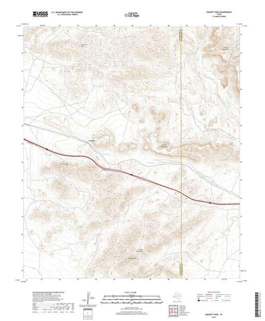 Hackett Peak Texas US Topo Map Image