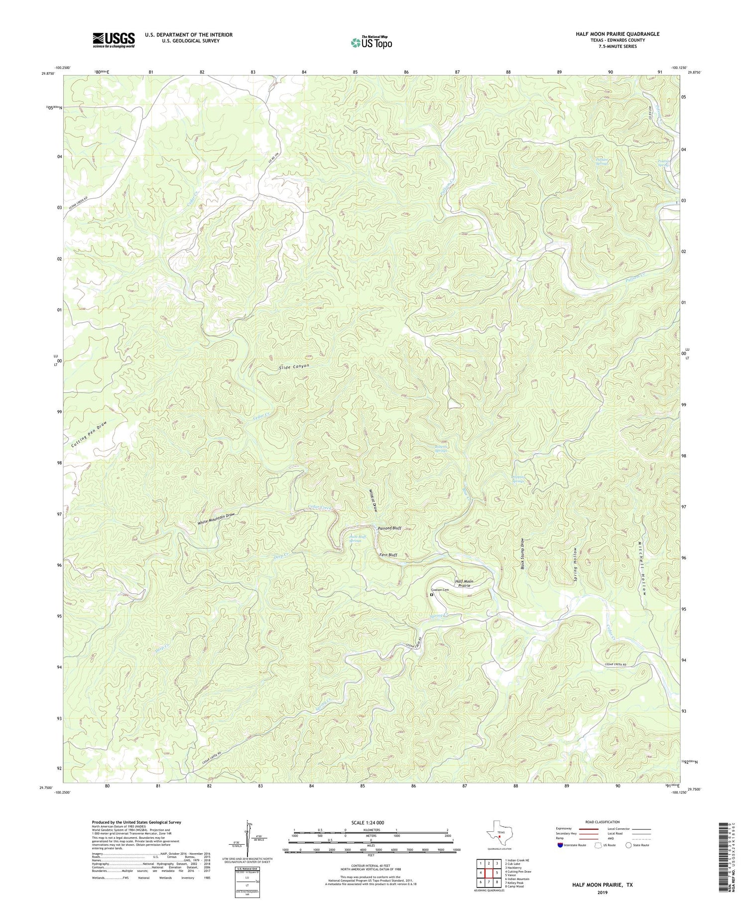 Half Moon Prairie Texas US Topo Map Image
