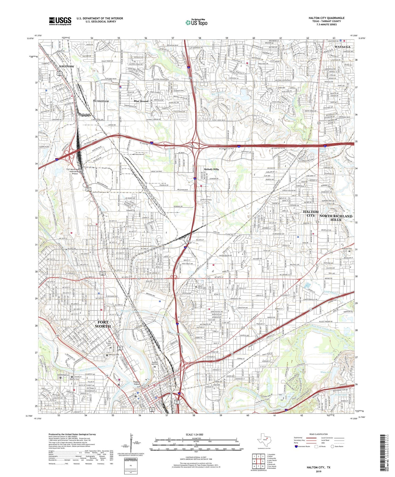 Haltom City Texas US Topo Map Image