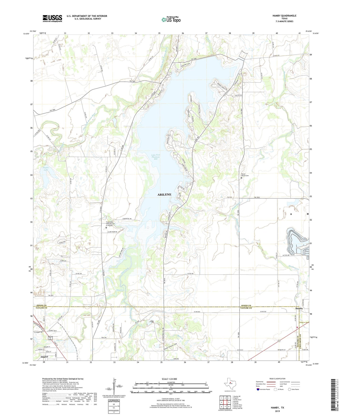 Hamby Texas US Topo Map Image