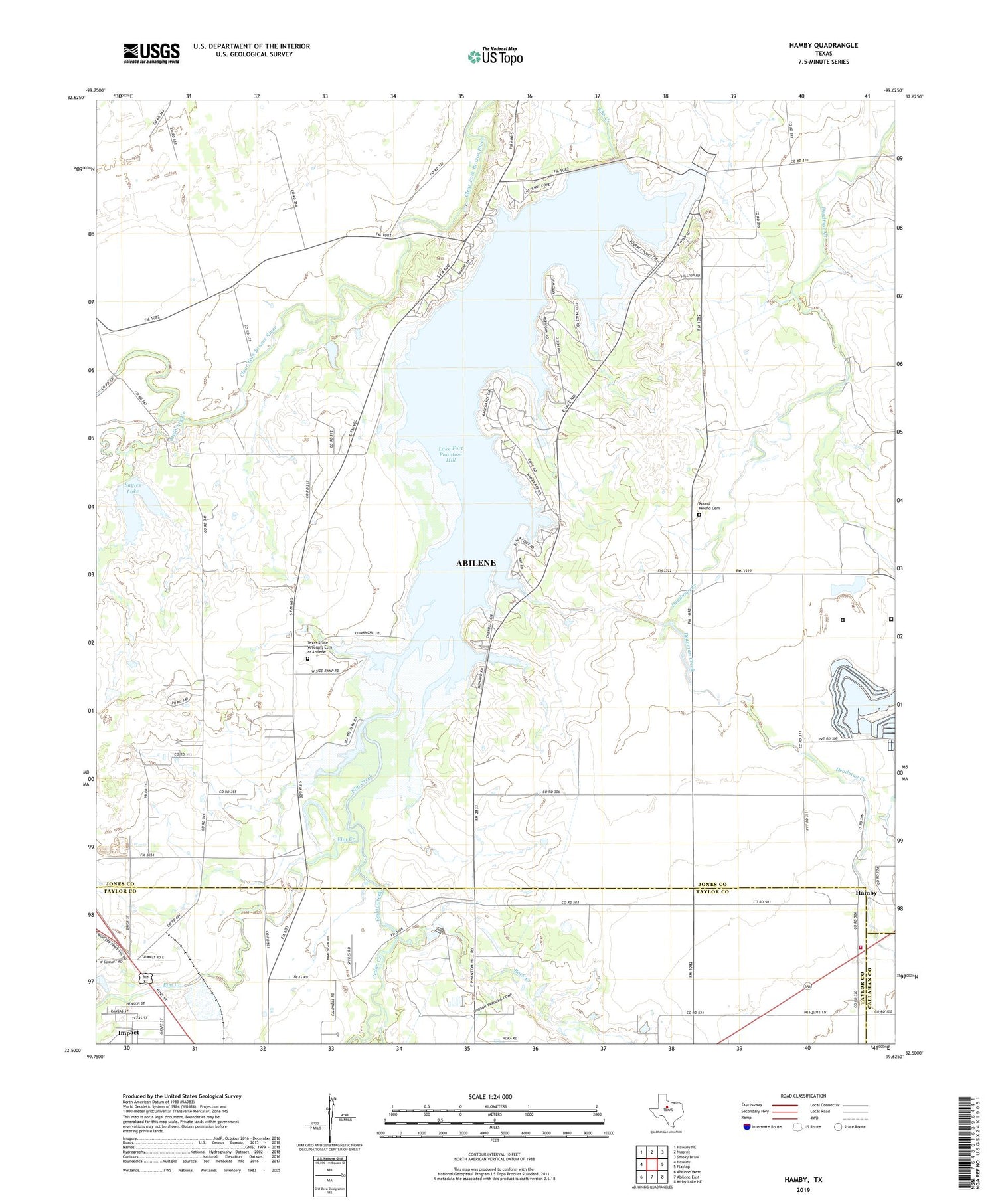 Hamby Texas US Topo Map Image