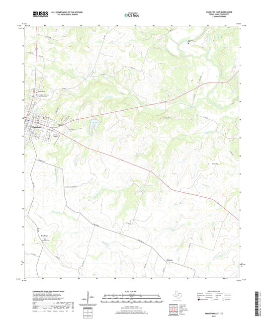 Hamilton East Texas US Topo Map Image