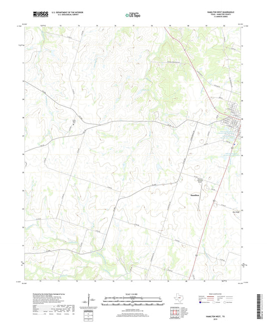 Hamilton West Texas US Topo Map Image