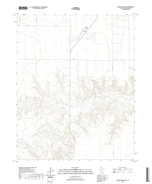 Hannas Draw East Texas US Topo Map Image